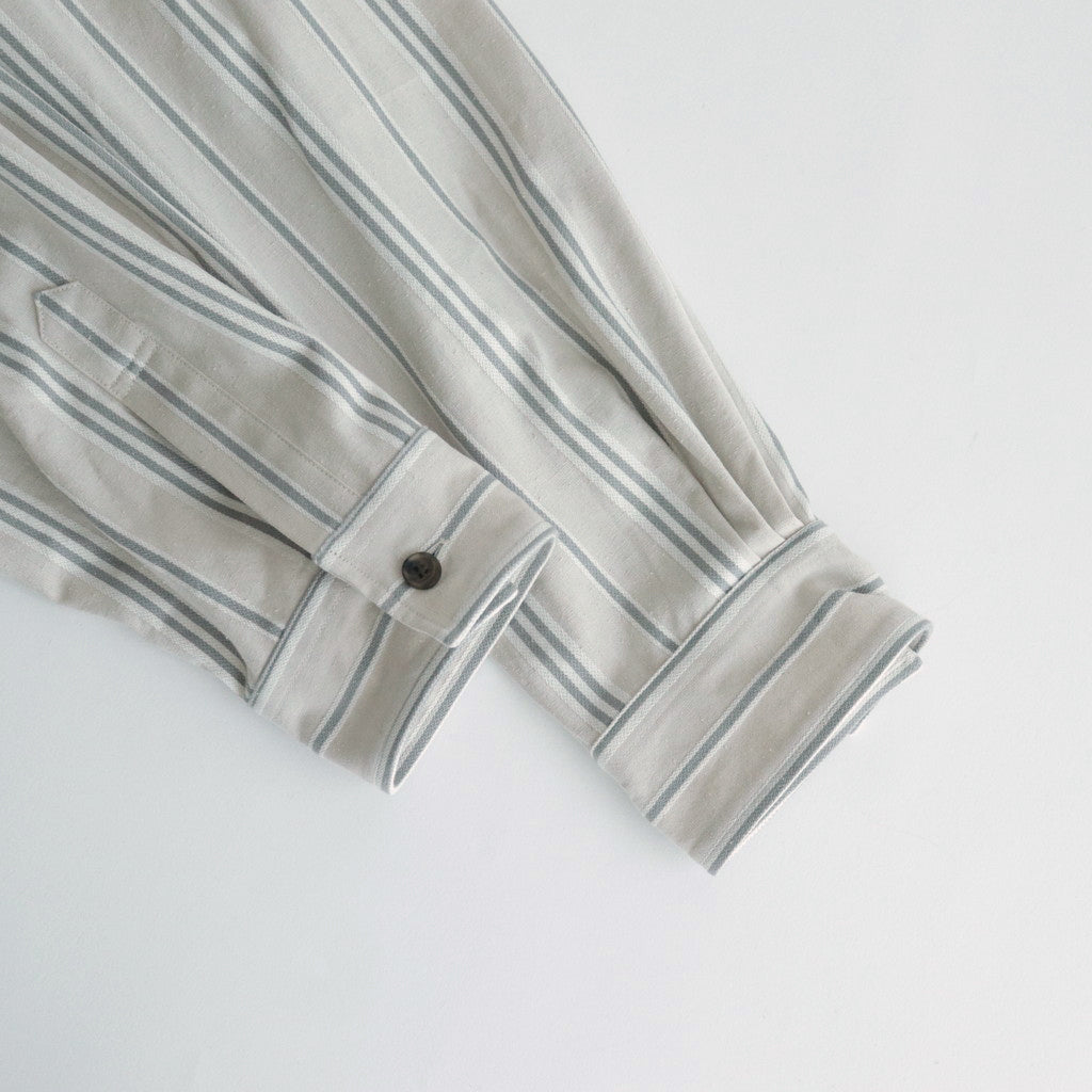 STRIPE OPEN COLLAR FRINGE SHIRT #IVORY [YK24SS0640SH]