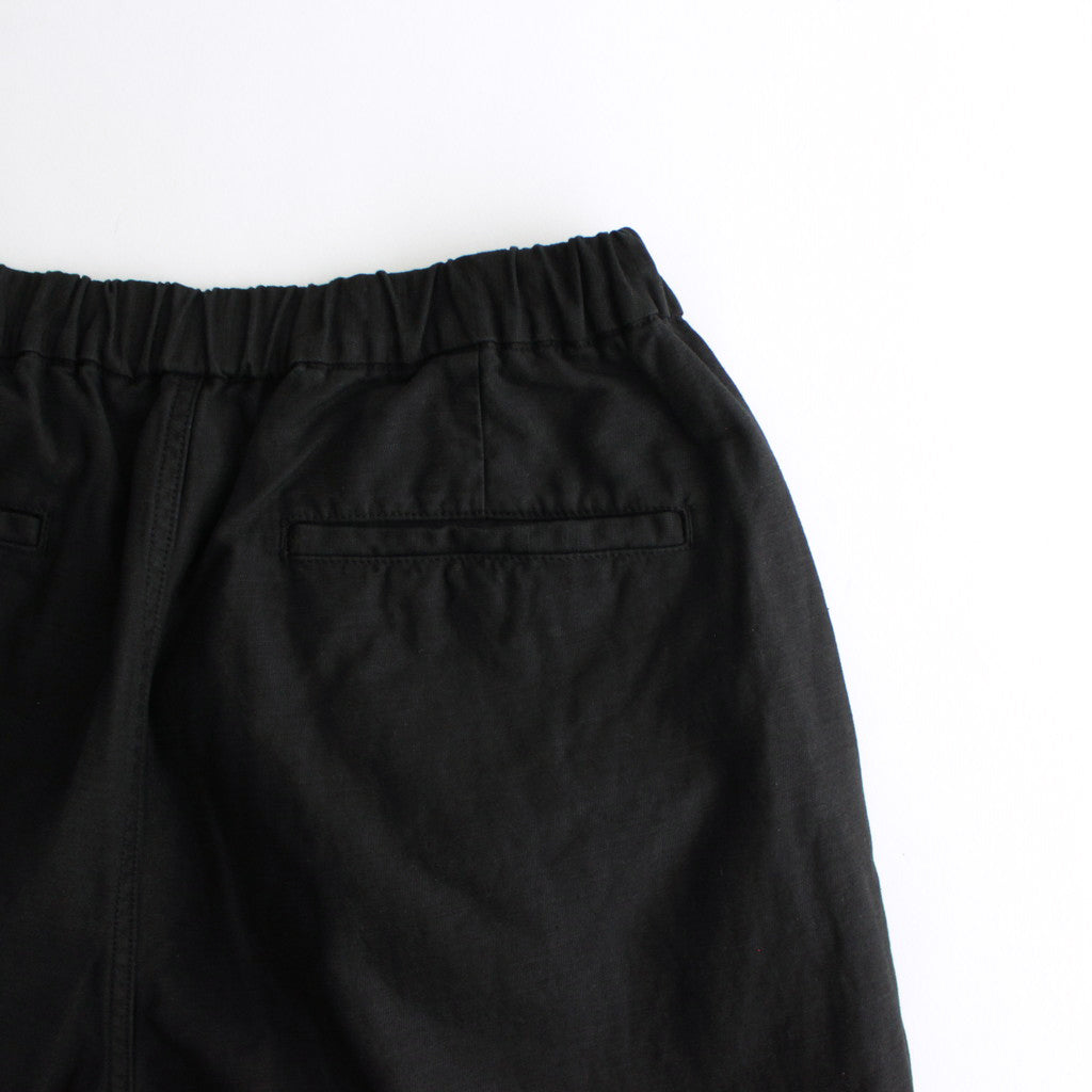 Cotton Linen Moleskin Two Tuck Easy Pants #BLACK [GM241-40090