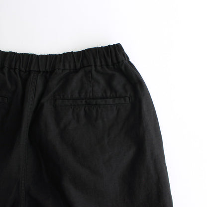 Cotton Linen Moleskin Two Tuck Easy Pants #BLACK [GM241-40090]