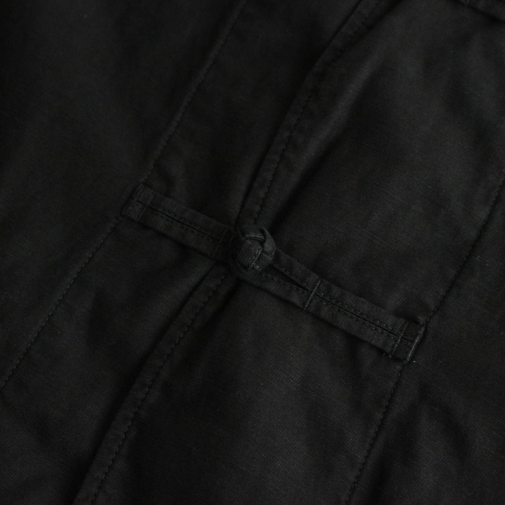 Cotton Linen Moleskin Overdyed Kung-Fu Jacket #BLACK [GM241-20089]