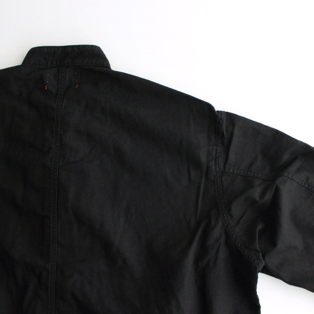 Cotton Linen Moleskin Overdyed Kung-Fu Jacket #BLACK [GM241-20089]