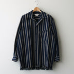 STRIPE OPEN COLLAR FRINGE SHIRT #NAVY [YK24SS0640SH]