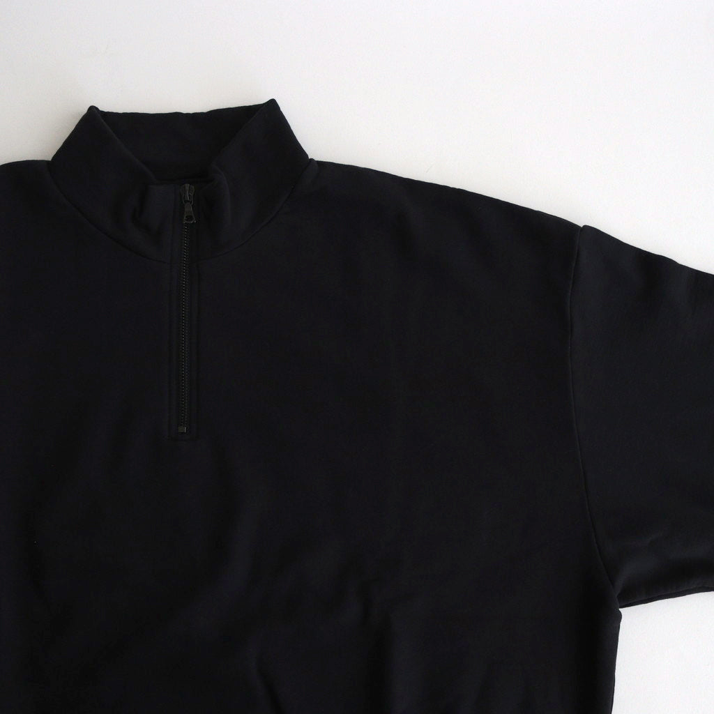 ELASTIC HIGH GAUGE SWEAT HALF ZIP P/O #INK BLACK [A24AP01NU]