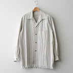 STRIPE OPEN COLLAR FRINGE SHIRT #IVORY [YK24SS0640SH]