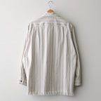STRIPE OPEN COLLAR FRINGE SHIRT #IVORY [YK24SS0640SH]