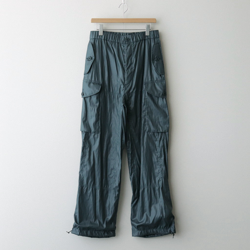LEATHER LIKE POLYESTER CARGO PANTS #DUSTY GREEN [YK24SS0638P]