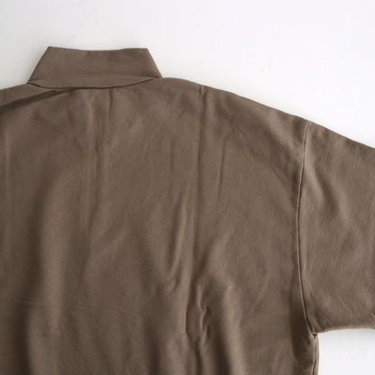 ELASTIC HIGH GAUGE SWEAT HALF ZIP P/O #GRAY BEIGE [A24AP01NU]