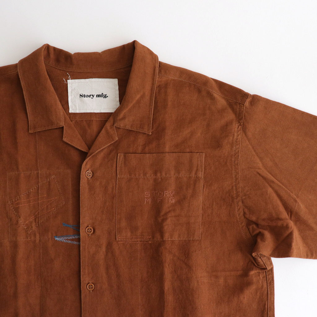 GREETINGS SHIRT LS #BROWN ZIGZAG [SSS24SHGRLCOTBZZ]