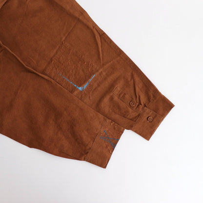 GREETINGS SHIRT LS #BROWN ZIGZAG [SSS24SHGRLCOTBZZ]