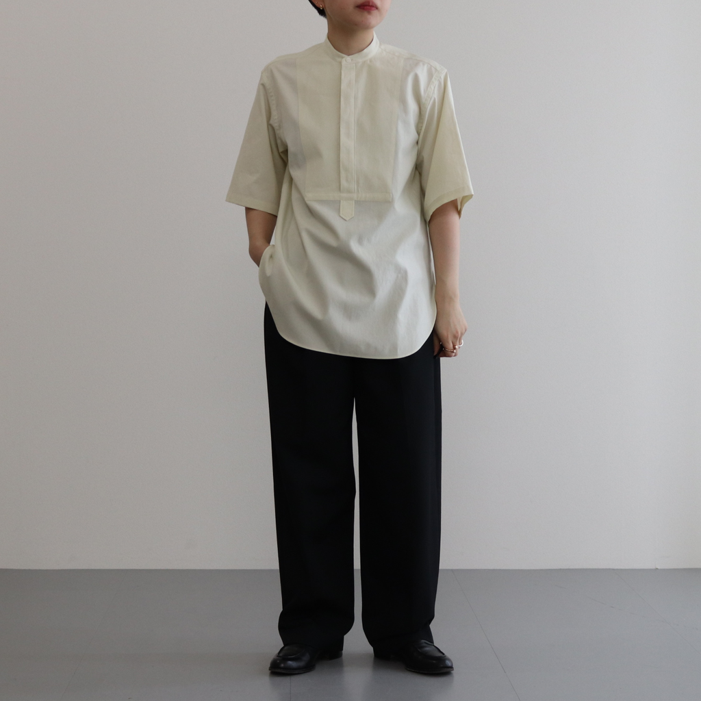 WASHED FINX TWILL HALF SLEEVED P/O SHIRT #LIGHT YELLOW WASHED FINX TWILL HALF SLEEVED P/O SHIRT #LIGHT YELLOW