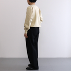 ELASTIC HIGH GAUGE SWEAT P/O #LIGHT BEIGE [A24SP02NU]