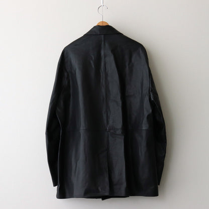 LEATHER DOUBLE BRESTED JACKET #BLACK [ST.920]