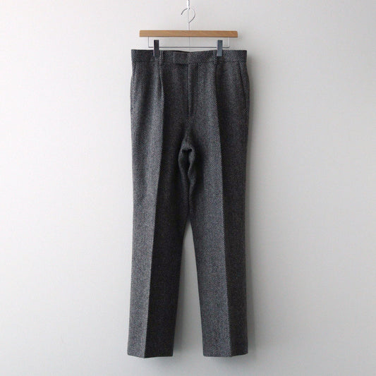 LAMA SHETLAND WOOL TWEED SLACKS #KHAKI TWEED [A24AP04LS]