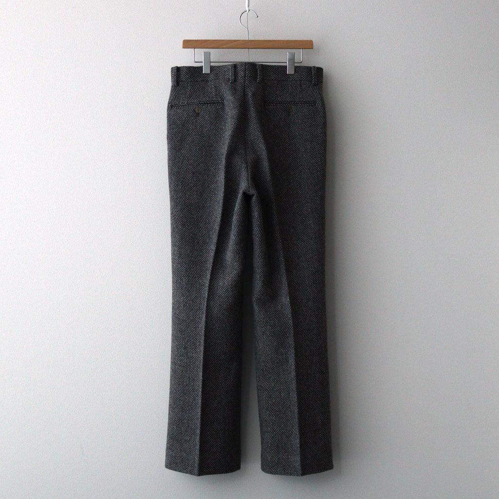 LAMA SHETLAND WOOL TWEED SLACKS #KHAKI TWEED [A24AP04LS]