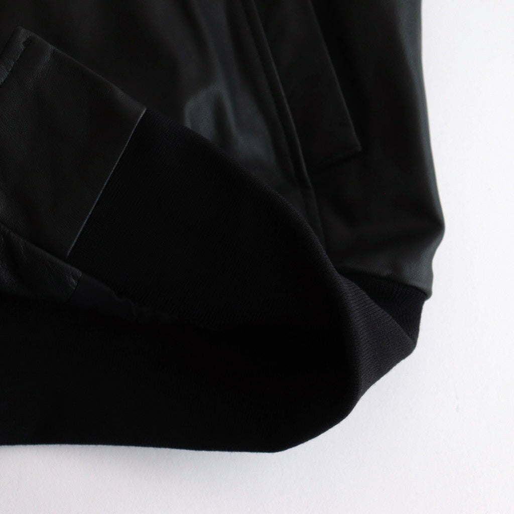 LEATHER ZIP SHORT JACKET #BLACK [ST.921]