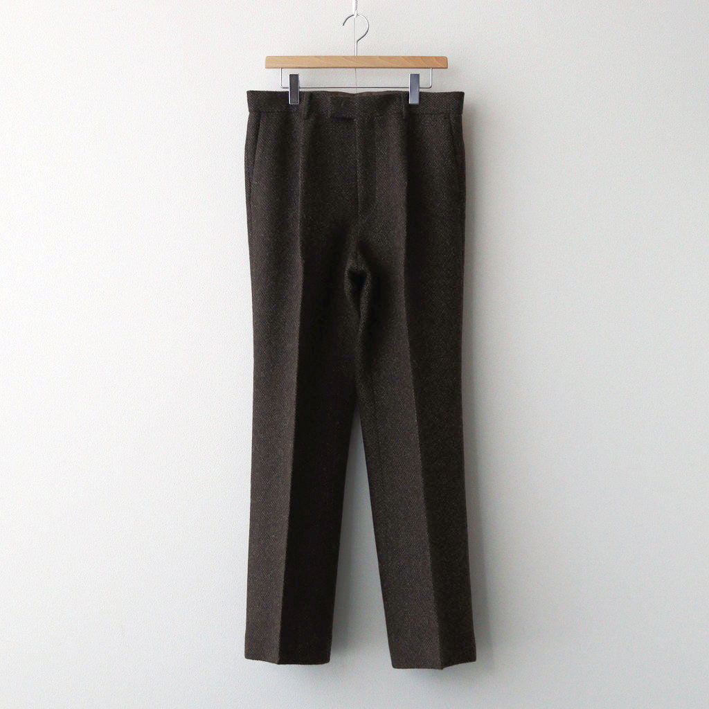 LAMA SHETLAND WOOL TWEED SLACKS #BROWN TWEED [A24AP04LS]