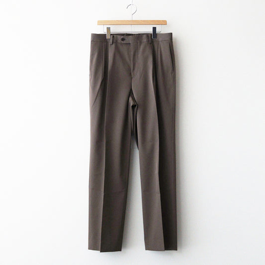 LIGHT WOOL MAX GABARDINE TWO-TUCK SLACKS #TOP BROWN [A24AP03MG]