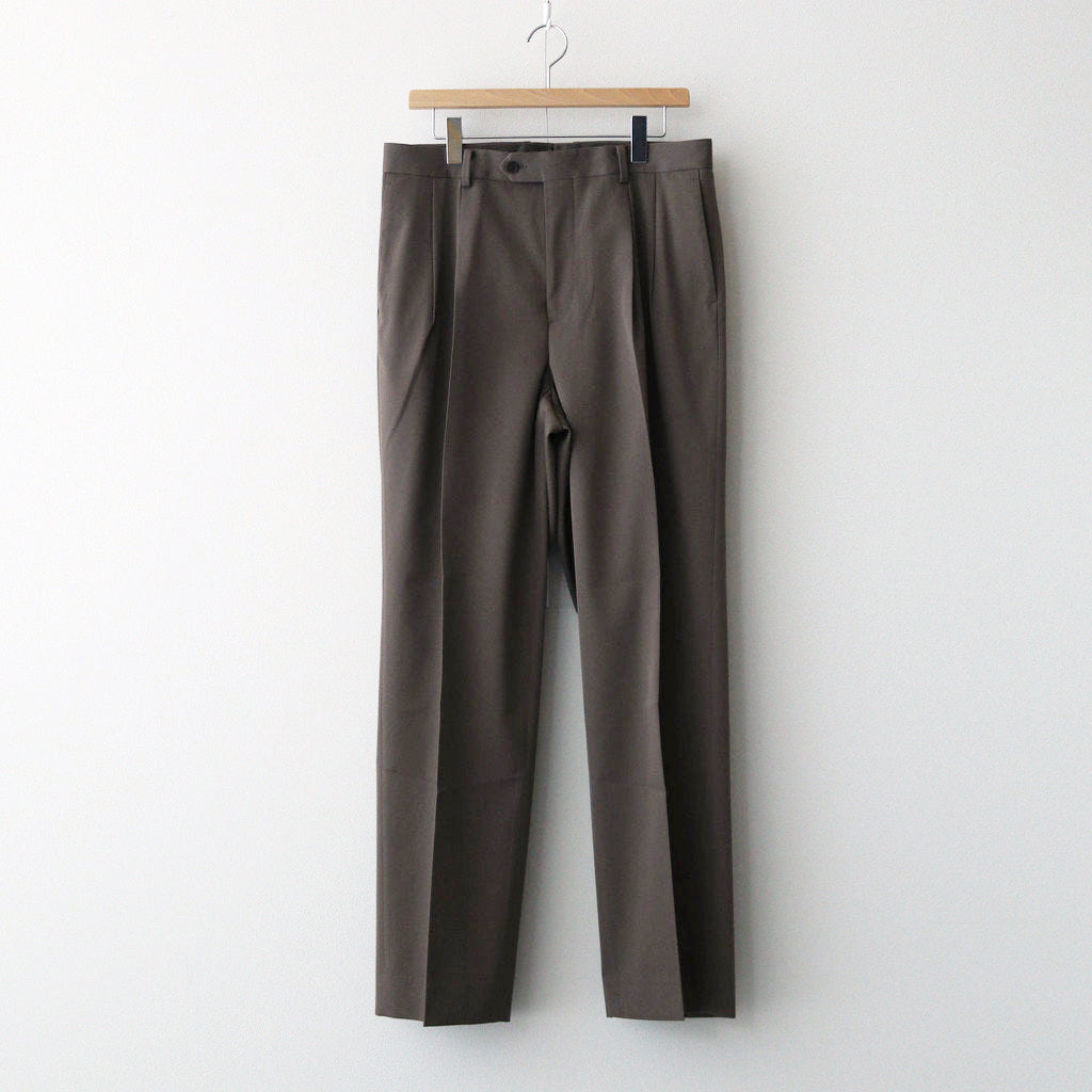 LIGHT WOOL MAX GABARDINE TWO-TUCK SLACKS #TOP BROWN [A24AP03MG] – ciacura