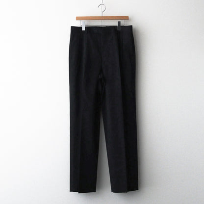 LIGHT WOOL MAX GABARDINE TWO-TUCK SLACKS #TOP BLACK [A24AP03MG]