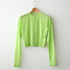 HARD TWIST COTTON GAUZE CARDIGAN #LIME GREEN [A24SC01RB]