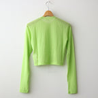 HARD TWIST COTTON GAUZE CARDIGAN #LIME GREEN [A24SC01RB]