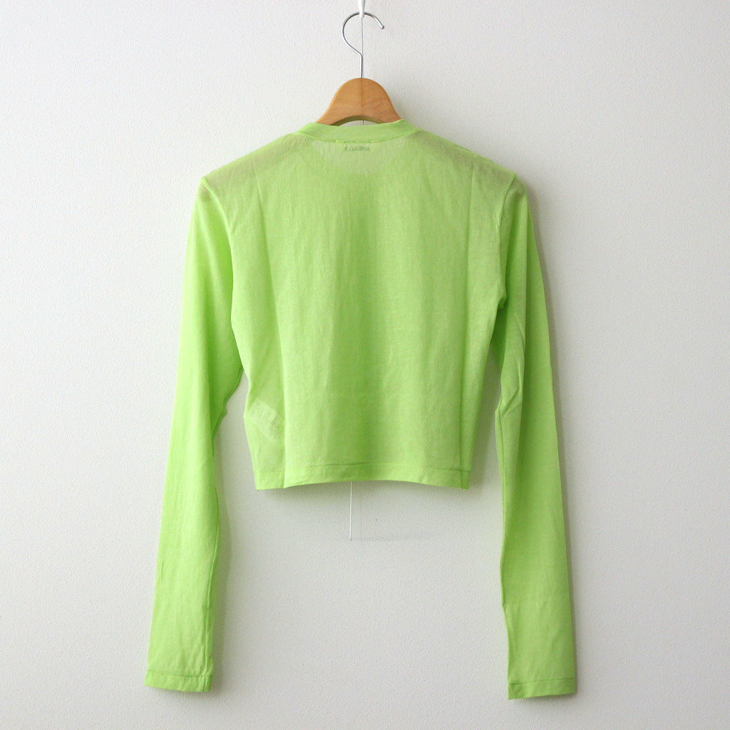 HARD TWIST COTTON GAUZE CARDIGAN #LIME GREEN [A24SC01RB]