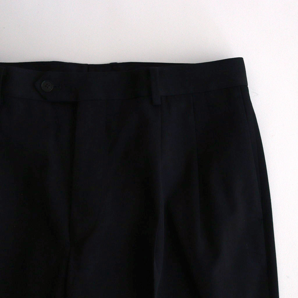 LIGHT WOOL MAX GABARDINE TWO-TUCK SLACKS #TOP BLACK [A24AP03MG]