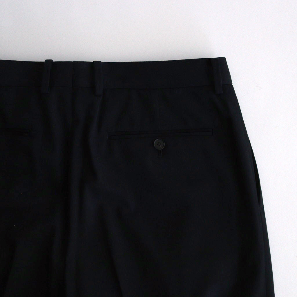 LIGHT WOOL MAX GABARDINE TWO-TUCK SLACKS #TOP BLACK [A24AP03MG]