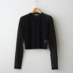 HARD TWIST COTTON GAUZE CARDIGAN #BLACK [A24SC01RB]