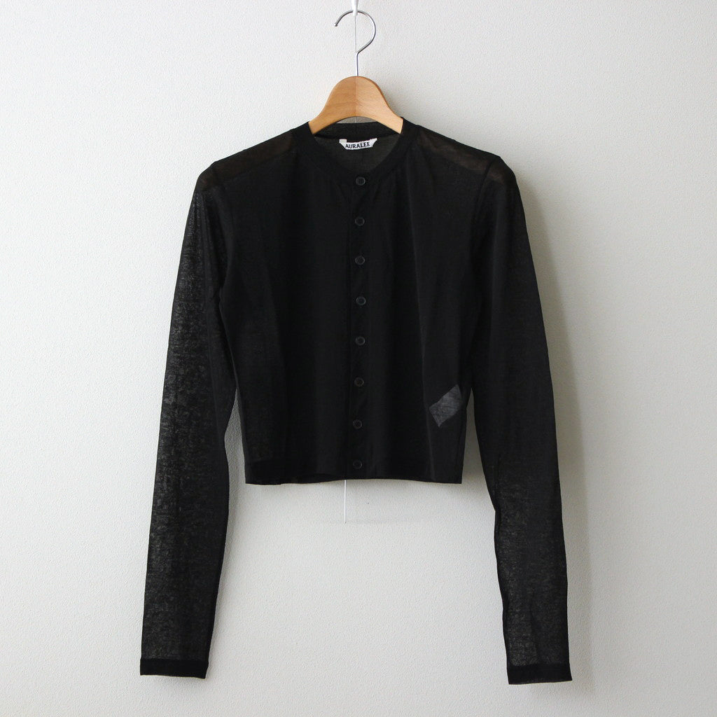 HARD TWIST COTTON GAUZE CARDIGAN #BLACK [A24SC01RB]