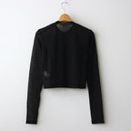 HARD TWIST COTTON GAUZE CARDIGAN #BLACK [A24SC01RB]
