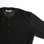 HARD TWIST COTTON GAUZE CARDIGAN #BLACK [A24SC01RB]