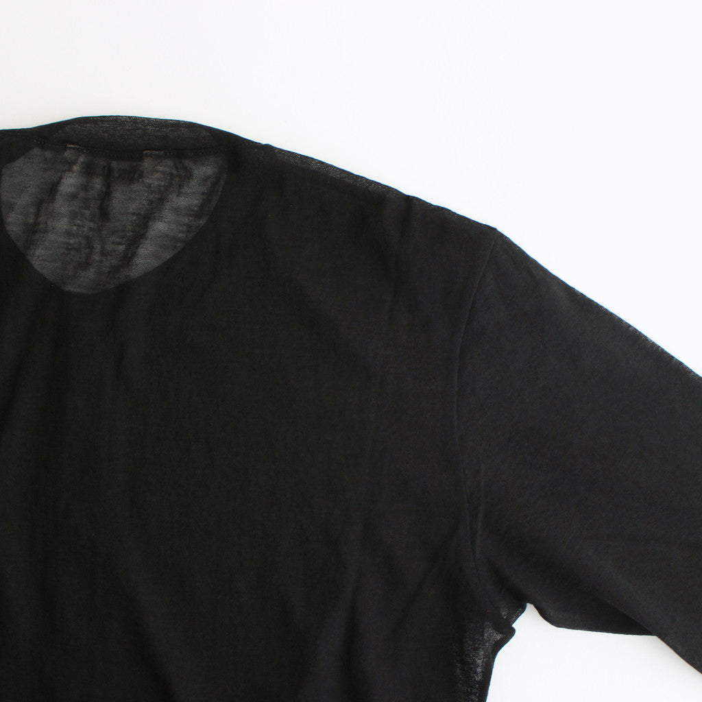 HARD TWIST COTTON GAUZE CARDIGAN #BLACK [A24SC01RB]