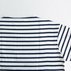 Cotton jersey border cut and sew #WHITE×NAVY [HM-T003-051]