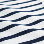 Cotton jersey border cut and sew #WHITE×NAVY [HM-T003-051]