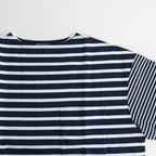 Cotton jersey border cut and sew #NAVY×WHITE [HM-T003-051]