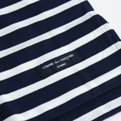 Cotton jersey border cut and sew #NAVY×WHITE [HM-T003-051]