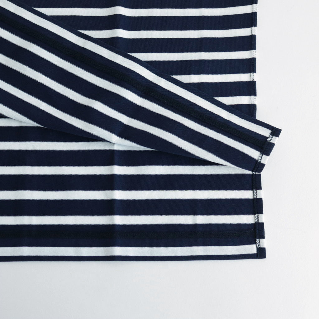 Cotton jersey border cut and sew #NAVY×WHITE [HM-T003-051]