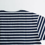 Cotton jersey border cut and sew #NAVY×WHITE [HM-T003-051]