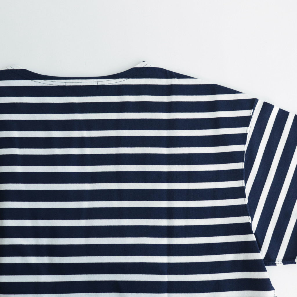Cotton jersey border cut and sew #NAVY×WHITE [HM-T003-051]
