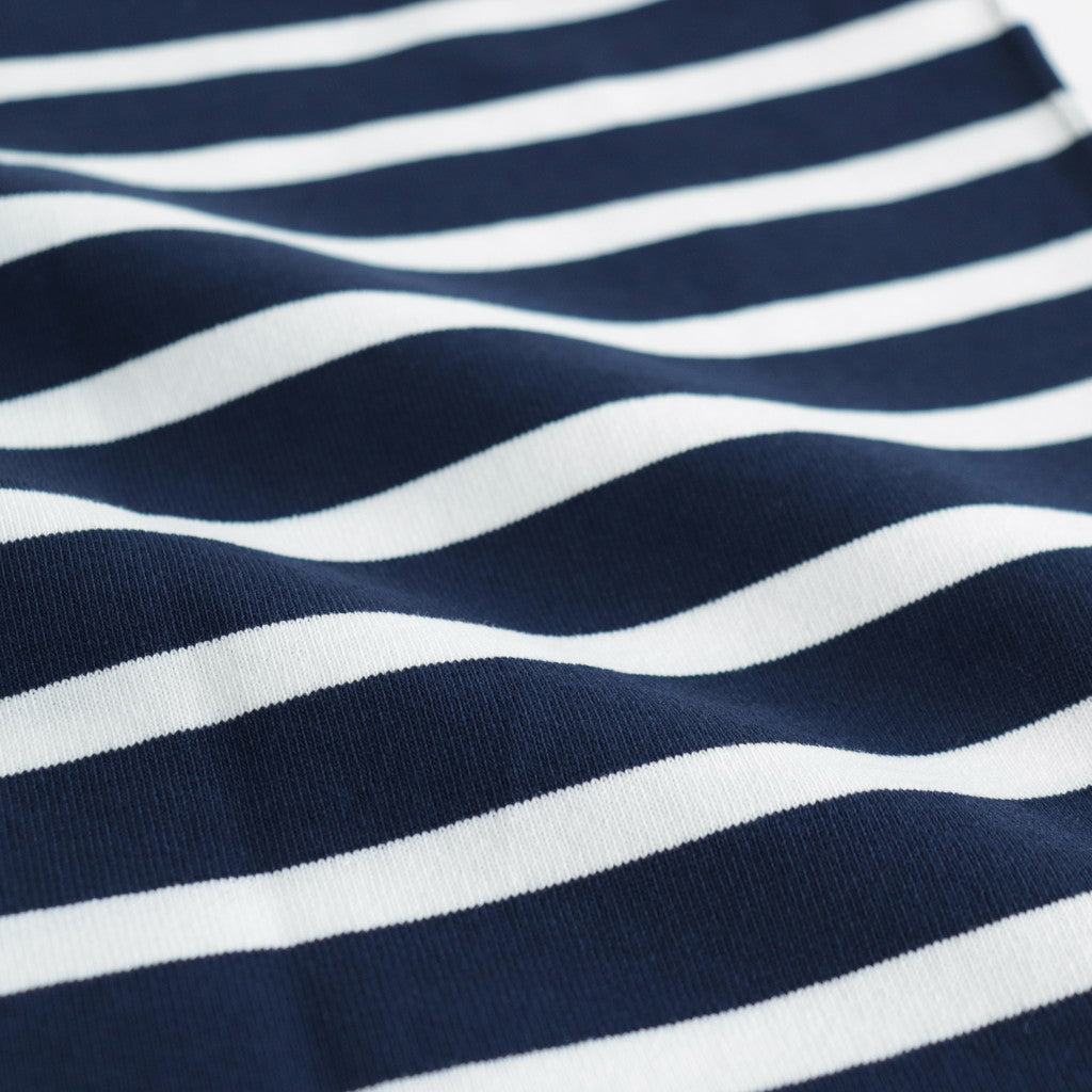 Cotton jersey border cut and sew #NAVY×WHITE [HM-T003-051]