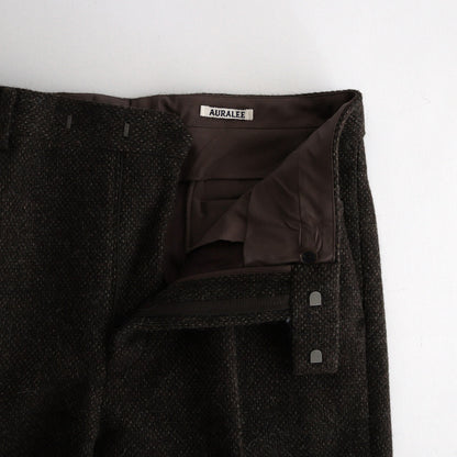 LAMA SHETLAND WOOL TWEED SLACKS #BROWN TWEED [A24AP04LS]