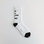 Cotton pile logo socks #WHITE [HM-K501-051]