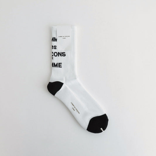 Cotton pile socks with logo #WHITE [HN-K501-051]