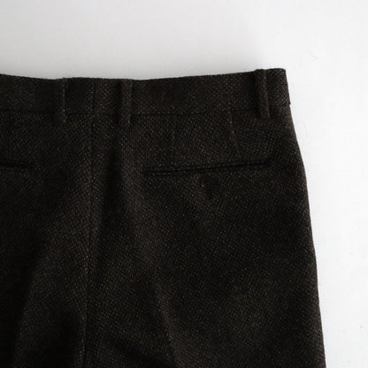 LAMA SHETLAND WOOL TWEED SLACKS #BROWN TWEED [A24AP04LS]