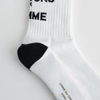 Cotton pile logo socks #WHITE [HM-K501-051]