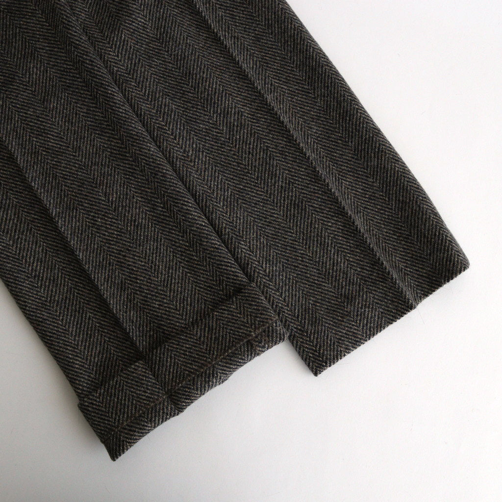 LAMA SHETLAND WOOL TWEED SLACKS #KHAKI TWEED [A24AP04LS]