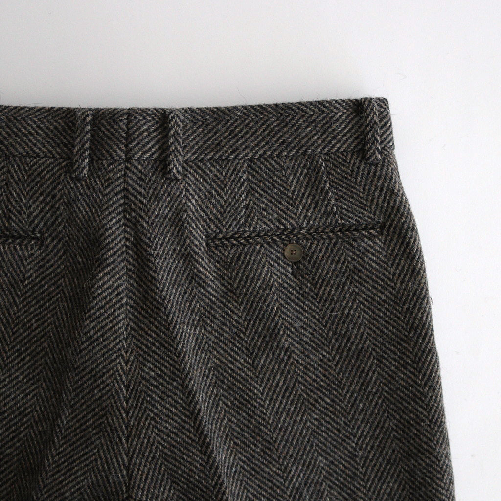 LAMA SHETLAND WOOL TWEED SLACKS #KHAKI TWEED [A24AP04LS]