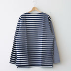 Cotton jersey border cut and sew #NAVY×WHITE [HM-T003-051]