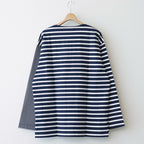 Cotton jersey border cut and sew #NAVY×WHITE [HM-T003-051]